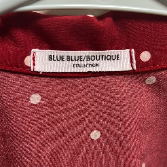 Red Polka Dot Short Sleeve Button Up - Picture 5 of 5